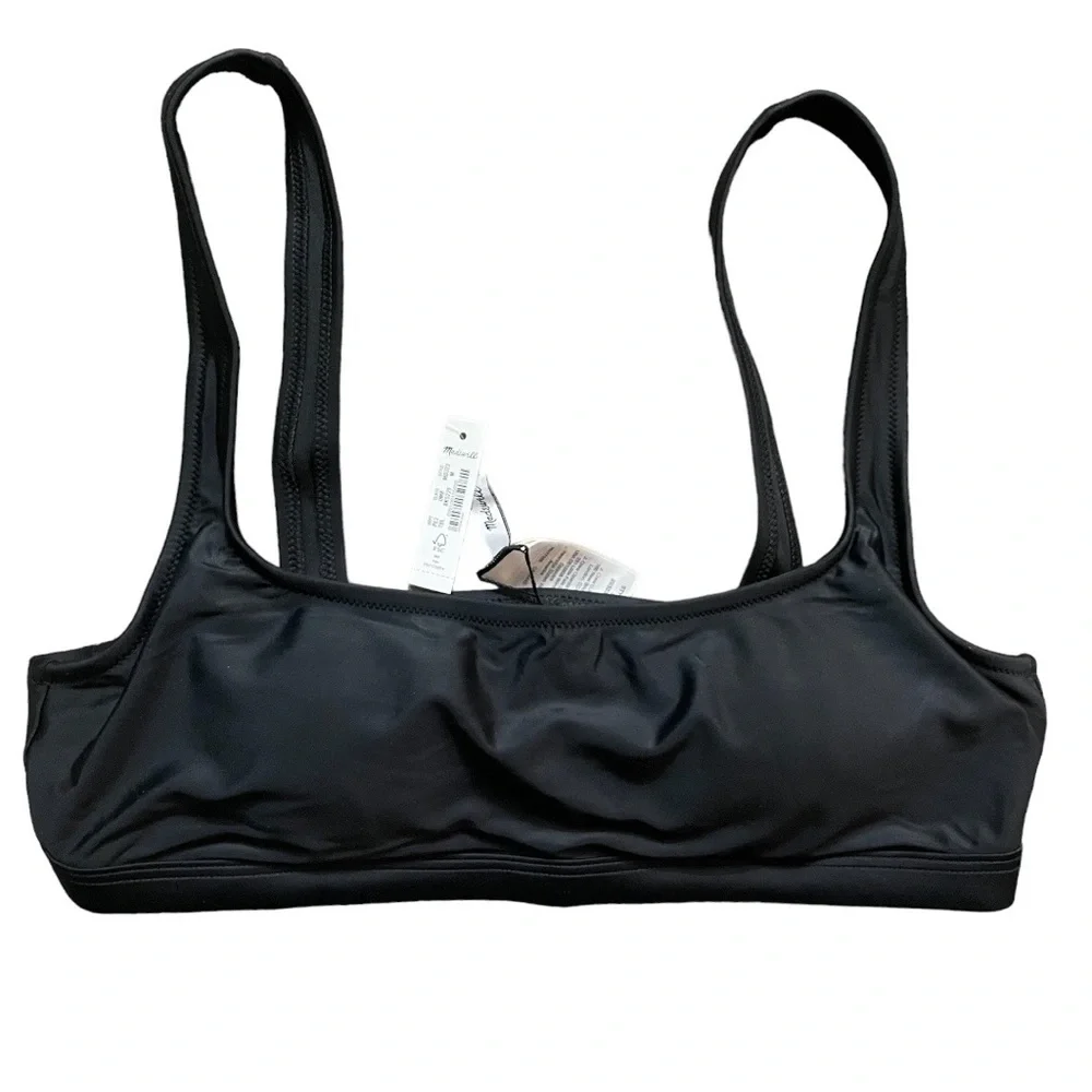Madewell Second Wave Balconette Bikini Top black NWT - Picture 2 of 4